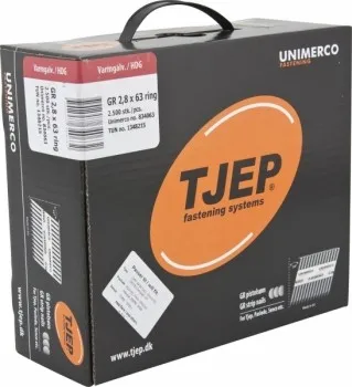 TJEP GR 28/63 Streifennägel 34° Rille Feuerverzinkt, 2,8x63mm Maxibox