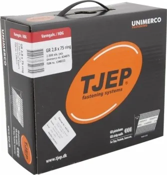 TJEP GR 28/75 Streifennägel 34° Rille Feuerverzinkt, 2,8x75mm Maxibox