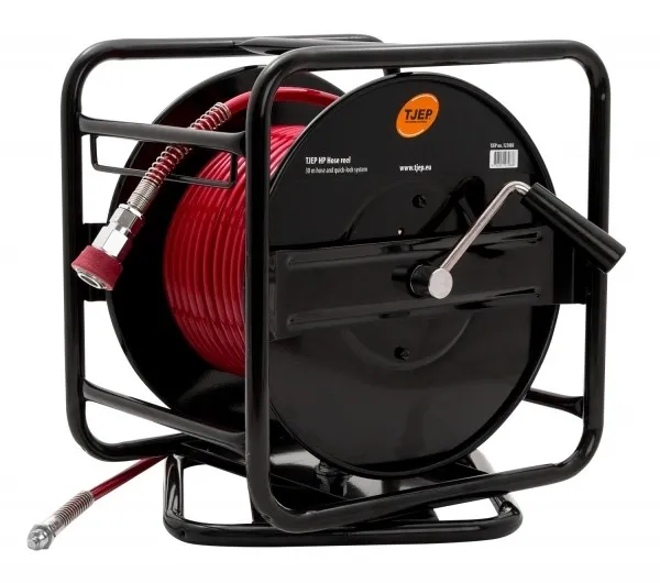 TJEP HP Schlauchtrommel 30 m High Pressure Druckluftschlauch u. quick-lock Kupplung