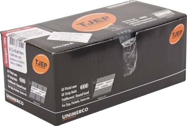 TJEP DE 25/50 Streifennägel 34° Rillen, Decra schwarz Feuerverzinkt