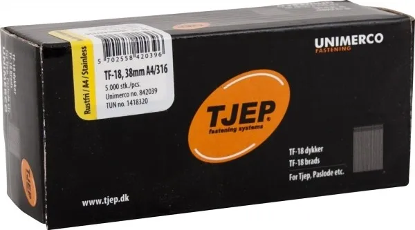 TJEP TF-18 Stiftnägel 38 mm Rostfrei A4